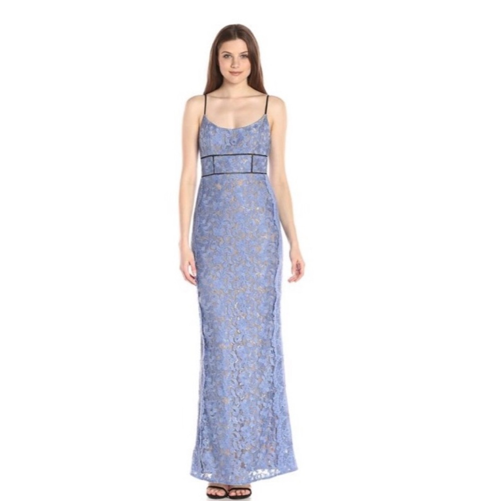 ABS Allen Schwartz Periwinkle lace column gown